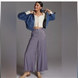 Anthropologie MAEVE wide leg printed pant